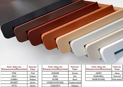 Seitenkunststoffkappen für Holzspanwerkstofffesnterbänke, beiderseitig, Länge 600mm